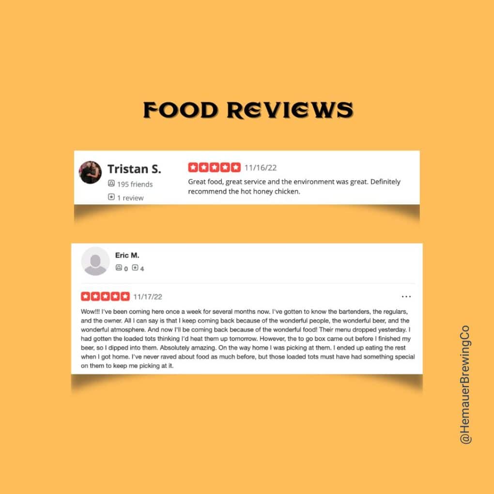 Hemauer Brewing Co. FOOD REVIEW