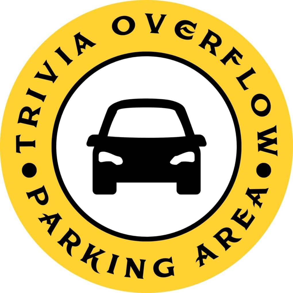 Parking icon notifying trivia guests where to park for Hemauer Brewing Co.'s trivia night.