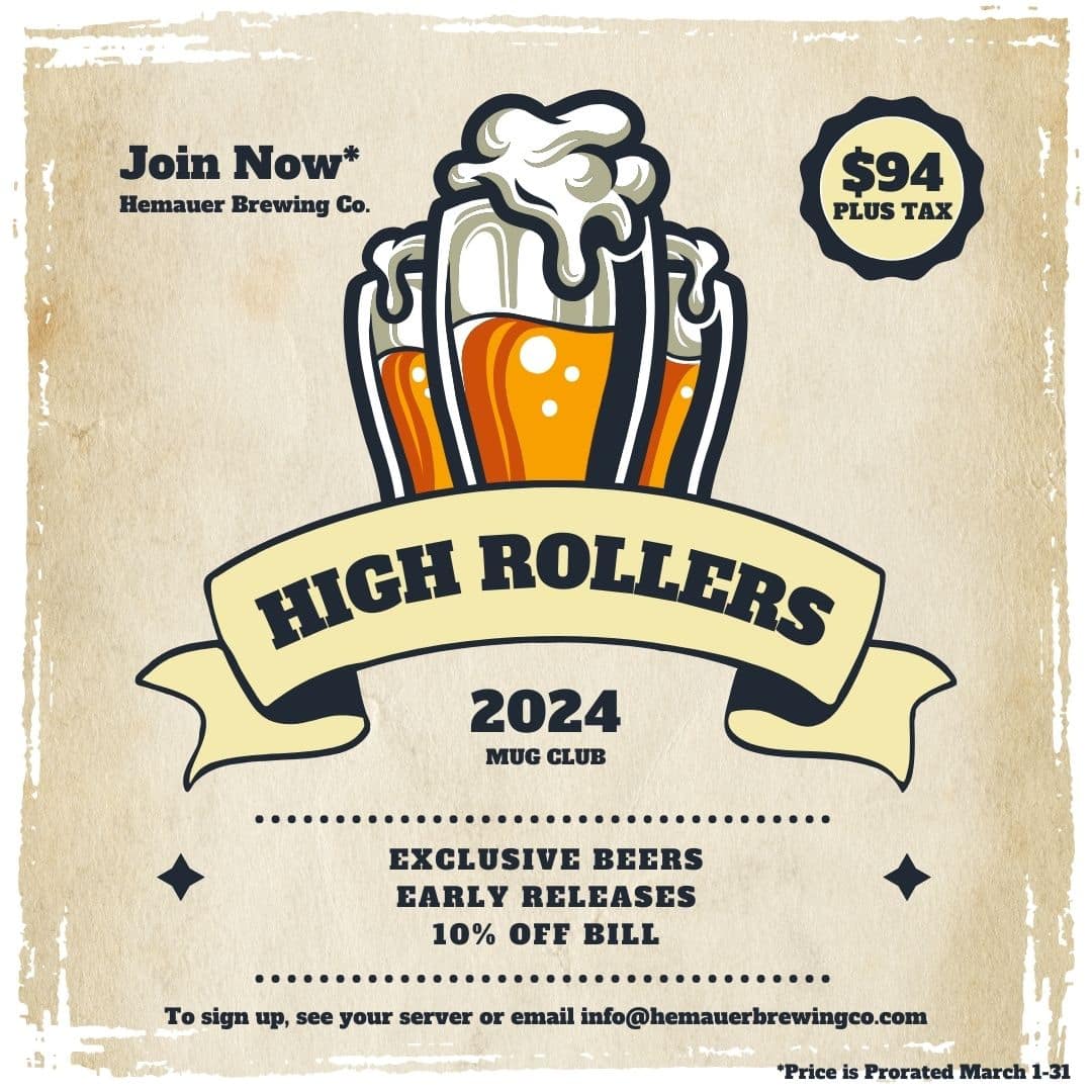 You can still sign up to be a High Roller at Hemauer Brewing Co., located near Harrisburg, PA.