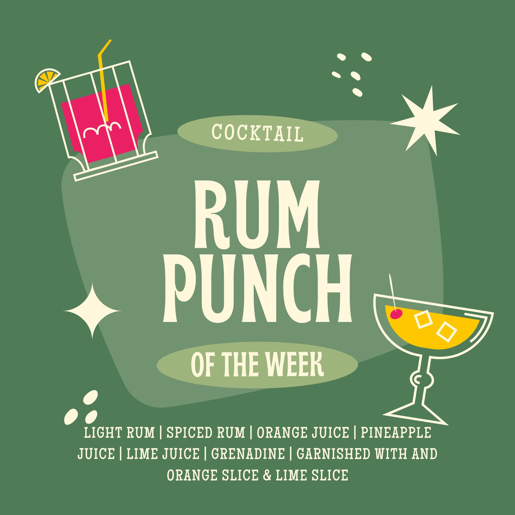 RUM PUNCH IS THE COCKTAIL OF THE WEEK AT HEMAUER BREWING CO., LOCATED NEAR DILLSBURG, PA.