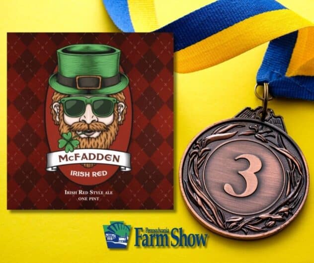 Hemauer Brewing Co. won 3rd place for their McFadden Irish Red Ale at the 2024 PA Farm Show Beer Competition in the British Ales category with their Irish Red Ale.