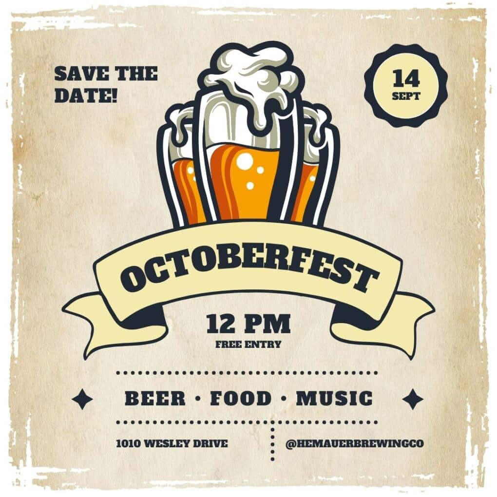 Hemauer Brewing Co. is having an Oktoberfest party on September 14, 2024.