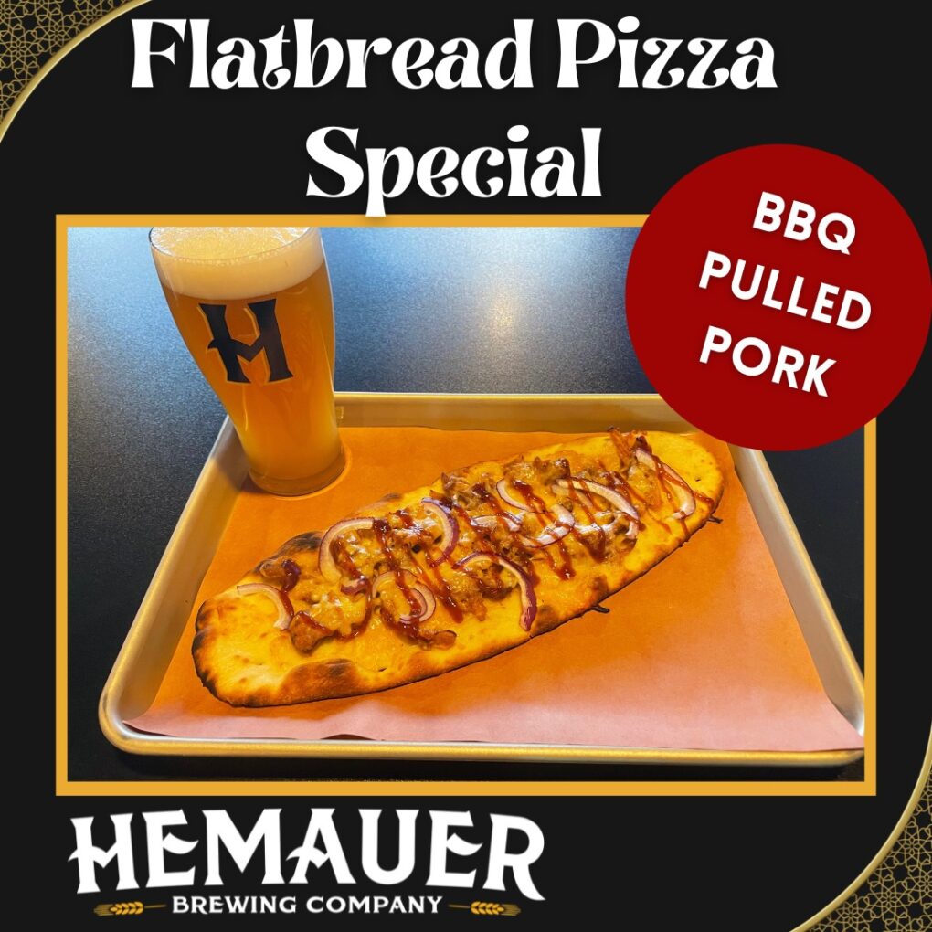 HBC in Mechanicsburg, PA, has a BBQ flatbread pizza special for the week of April 17, 2024.
