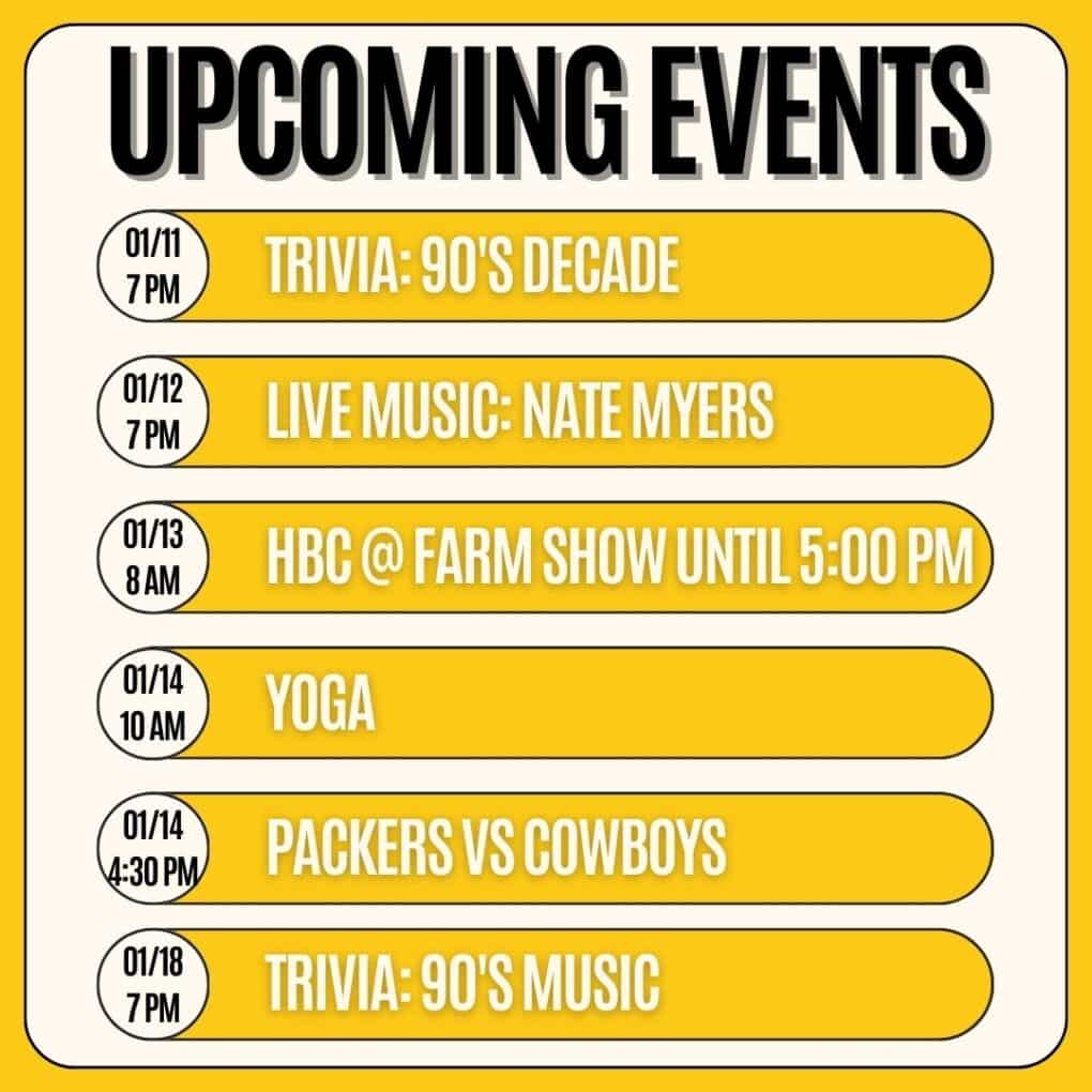 Upcoming events at Hemauer Brewing Co in Mechanicsburg PA.