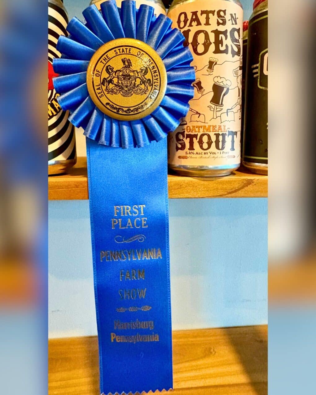 1st Place Ribbon for Oats-N-Hoes Oatmeal Stout 1st Place Ribbon for Oats-N-Hoes Oatmeal Stout