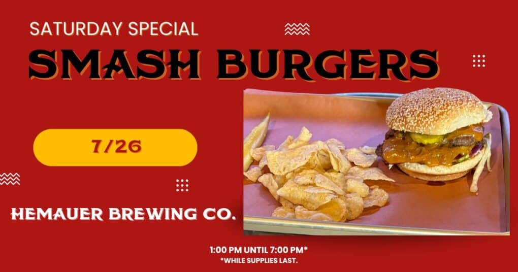 FLOATIN' TO THE 4TH Saturday, July 26, 2025, smash burger special.