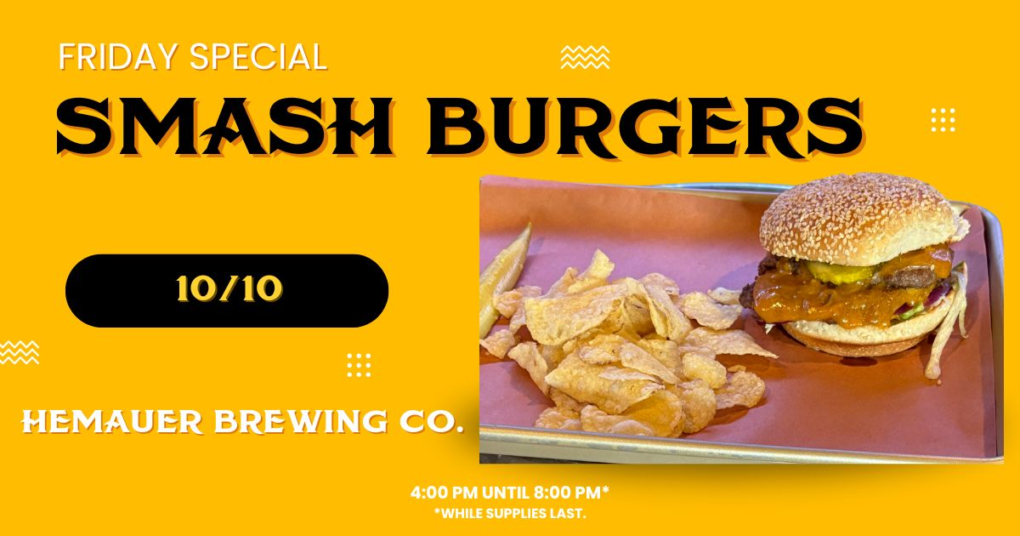 Smash burgers are at Hemauer Brewing Co. on Friday, October 10, 2025.