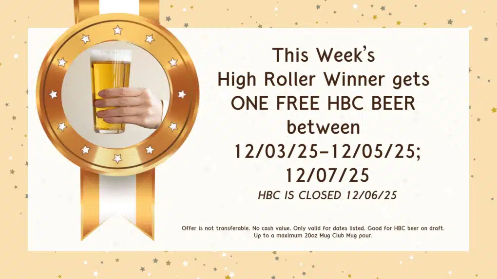 Mug Club winner has until the dates listed to claim their free beer.
